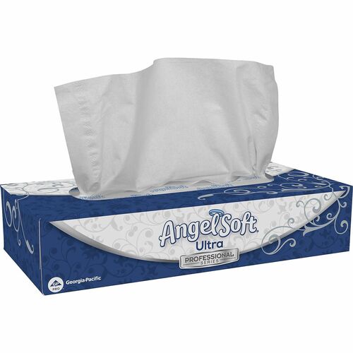 Angel Soft Professional Series Facial Tissue - 2 Ply - White - Soft - For Face, Home, Hotel, Dining, Casino, Medical, Office, Guest - 30 / Carton