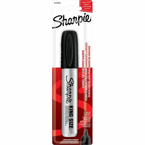 Sharpie Permanent Marker - Chisel Marker Point Style - Black - Aluminum, Plastic Barrel - Felt Tip - 1 Each