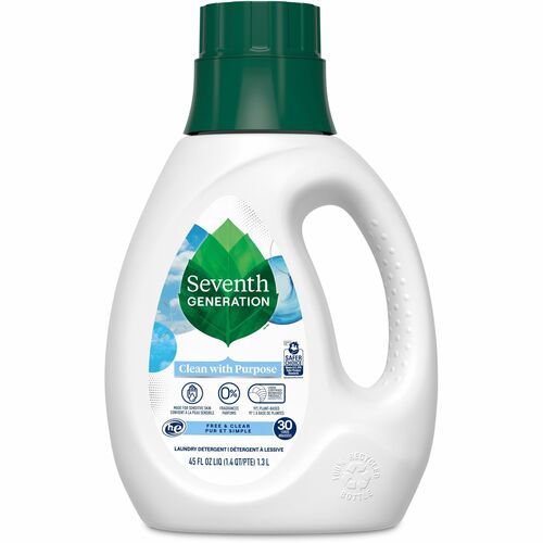 Seventh Generation Natural Laundry Detergent - 45 fl oz (1.4 quart) - 1 Each - Hypoallergenic, Non-irritating, Bio-based, Kosher - White, Green, Blue