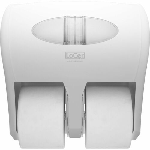 LoCor 4 Bath Tissue Dispenser - Roll Dispenser - 6000 x Sheet, 12000 x Sheet - 13.6" Height x 13.2" Width x 7.4" Depth - White - Hygienic - 1