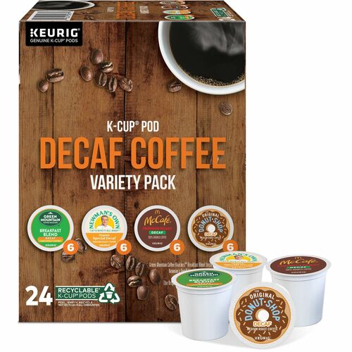 Keurig K-Cup Decaf Coffee Variety Pack - Compatible with Keurig Brewer - Light/Medium - 24 / Box