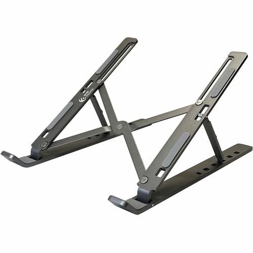 Amer Folding Travel Laptop Tablet Stand (Gray) - 5.71" (145 mm) Height x 7.09" (180 mm) Width x 10.04" (255 mm) Depth - Aluminum Alloy - Gray
