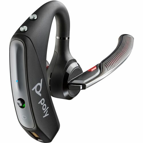 Poly Voyager 5200 Office Headset - Microsoft Teams Certification - Siri, Google AssistantUSB Type A, RJ-11 - Wireless - Bluetooth - 246.1 ft - 32 Ohm - 100 Hz - 20 kHz - Monaural - In-ear - Noise Cancelling, Omni-directional, MEMS Technology Microphone - 