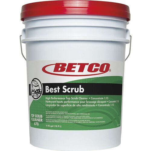 Betco Best Scrub Floor Cleaner - Concentrate - 640 fl oz (20 quart) - Pleasant Scent - Low Foaming, Pleasant Scent, Residue-free - Green