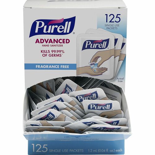 PURELL® Advanced Hand Sanitizer Gel - Kill Germs - Hand - Clear - Durable - 125 Pack