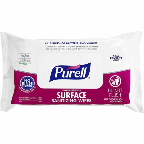 PURELL® Foodservice Surface Sanitizing Wipes - White - 72 / Pack