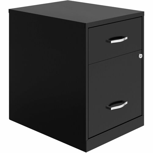 LYS SOHO File Cabinet - 19.1" Height x 14.3" Width x 18" Depth - 2 x File, Box Drawer(s) - Material: Plastic, Steel - Finish: Black