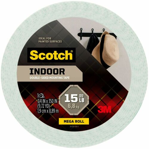 Scotch-Brite Double-sided Permanent Foam Tape - 29.17 ft Length x 0.75" Width - Foam - Beige