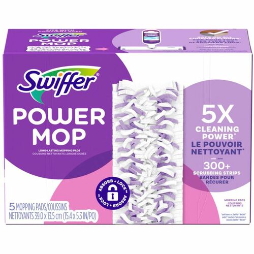 Swiffer PowerMop Mopping Pads - Purple - 5 / Box