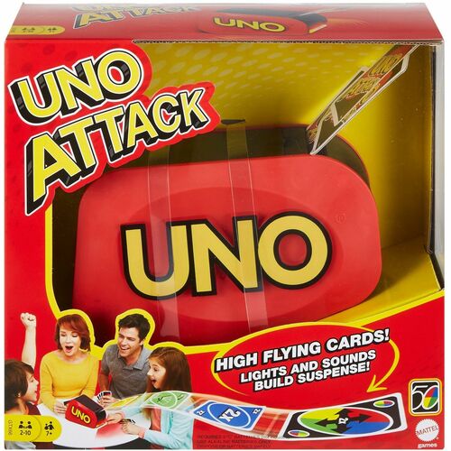 Mattel UNO Attack Card Game , Family Game For Kids And Adults, Card Blaster - Gambling - 2 to 10 Players