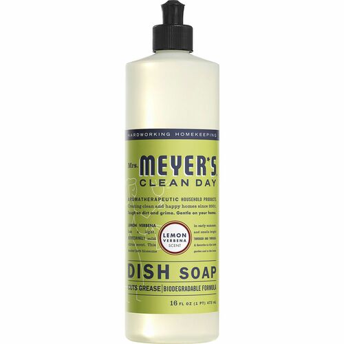 Mrs. Meyer's Clean Day Dish Soap - Ready-To-Use - 16 fl oz (0.5 quart) - Lemon Verbena ScentBottle - Biodegradable, Cruelty-free - Yellow
