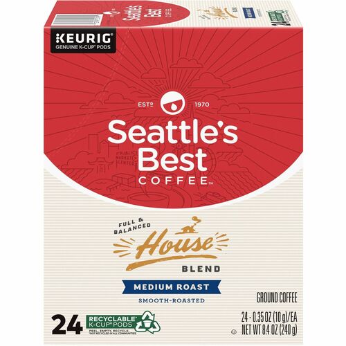 Seattle's Best Coffee K-Cup House Blend Coffee - Compatible with Keurig Brewer - Medium