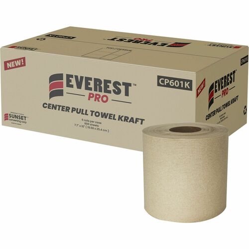 Everest Center-Pull Paper Towels - 2 Ply - 600 Sheets/Roll - Natural