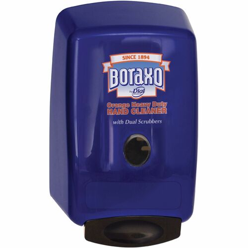 Boraxo 2-Liter Heavy Duty Soap Dispenser - Manual - 2.11 quart Capacity - Heavy Duty, Sturdy, Long Lasting, Durable, Push Button, Site Window - Blue - 1Each