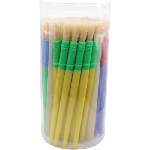 DBLG Import Round Junior Brushes - 58 Brush(es) Plastic Assorted Handle - Plastic Ferrule - Paint Brushes - DBG29609