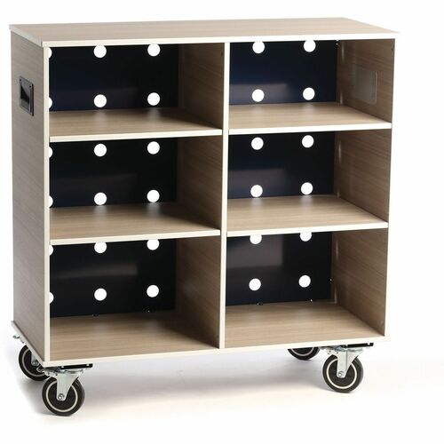 MITYBILT BookSTOR Organizer Shelf - 42" Height x 42" Width x 18" Depth - Magnetic, Handle, Heavy Duty, Lockable Casters - Blue - Vinyl, Perforated Steel, High Density Particleboard (HDP) - 1 Each