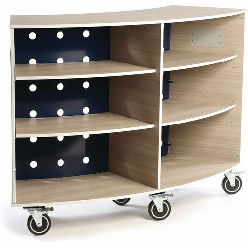 MITYBILT BookSTOR Twist - 42" Height x 42" Width - Magnetic, Handle, Heavy Duty, Lockable Casters - Blue - Vinyl, Perforated Steel, High Density Particleboard (HDP) - 1 Each