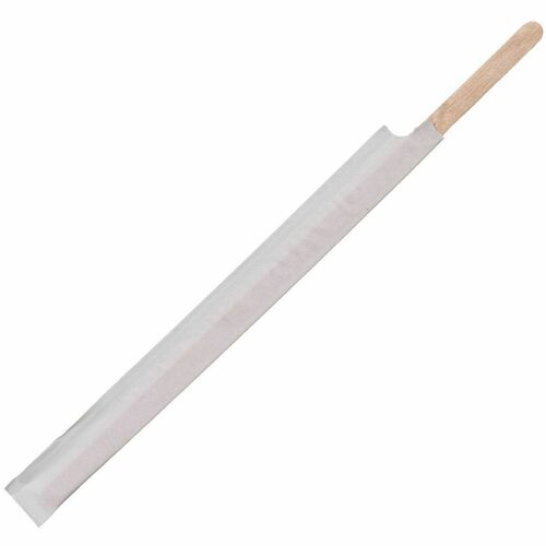 Eco-Products 7in Wood Stir Stick, Wrapped - 7" Length - Birch Wood - 500 Pack