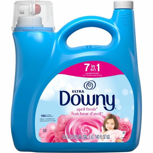 Downy Ultra Fabric Conditioner - 140 oz (8.75 lb) - April Fresh Scent - 1 Bottle - Anti-static, Easy to Use - Light Blue