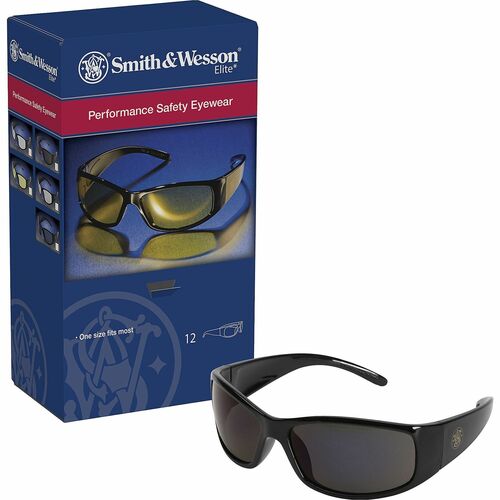 Kimberly-Clark Professional Smith & Wesson Elite Safety Glasses - Recommended for: Workplace - UVA, UVB, UVC Protection - Compact Design, Lightweight, Anti-scratch, Wraparound Lens, Anti-fog - 12 / Box