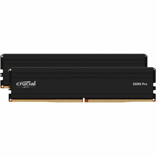 Crucial PRO 96GB (2 x 48GB) DDR5 SDRAM Memory Kit - For Motherboard, Desktop PC - 96 GB (2 x 48GB) - DDR5-5600/PC5-44800 DDR5 SDRAM - 5600 MHz - CL46 - 1.10 V - Unbuffered, Unregistered - 288-pin - DIMM