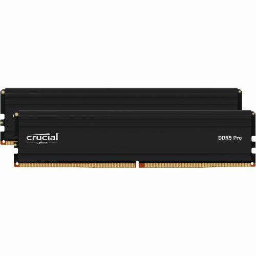 Crucial PRO 64GB (2 x 24GB) DDR5 SDRAM Memory Kit - For Desktop PC - 48 GB (2 x 24GB) - DDR5-5600/PC5-44800 DDR5 SDRAM - 5600 MHz Single-rank Memory - CL46 - 1.10 V - Non-ECC - Unbuffered, Unregistered - 288-pin - DIMM