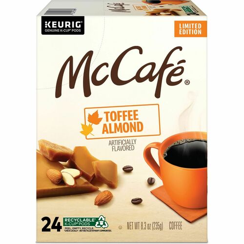 McCafé® K-Cup Toffee Almond Coffee - Compatible with Keurig Brewer - Light - 24 / Box