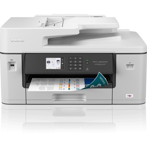 Brother MFC-J6540DW Wireless Inkjet Multifunction Printer - Color - Copier/Fax/Printer/Scanner - 28 ppm Mono/28 ppm Color Print - 1200 x 4800 dpi Print - Automatic Duplex Print - Color Flatbed Scanner - 1200 dpi Optical Scan - Color Fax - Fast Ethernet - 