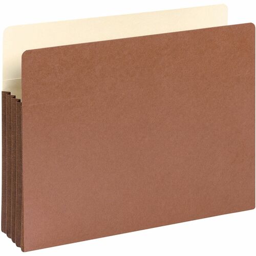 Smead® Expanding File Pocket. Letter Size, 3 1/2" Expansion, 9 1/2" x 11 3/4", 30% Recycled, Redrope - 3 1/2" Expansion - Top Tab Location - Redrope - Redrope - 30% Recycled - 1 Each