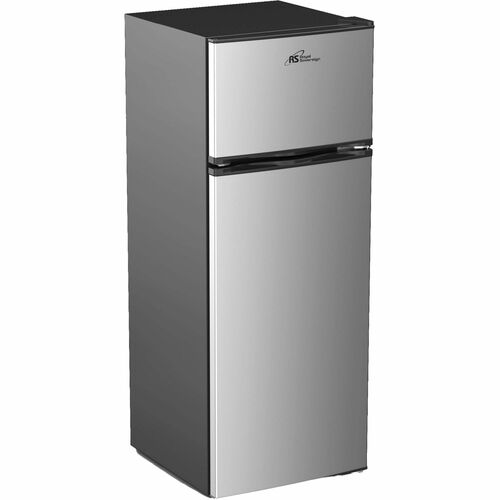 Royal Sovereign RMF-212SS/ 7.5 Cu.ft Top-Freezer Refrigerator - 212.38 L - Reversible - 167.07 L Net Refrigerator Capacity - 45.31 L Net Freezer Capacity - 120 V AC - Black, Stainless Steel