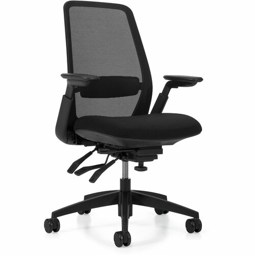 Offices to Go TL Multi Tilter Mesh Chair - Fabric Seat - Mesh Back - Medium Back - Carbon - Armrest - 1 Each