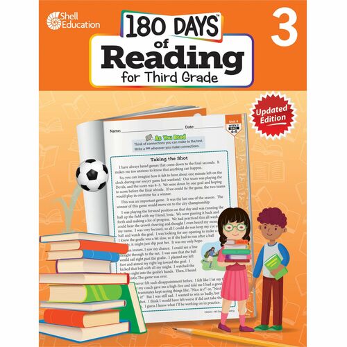 Shell Education 180 Days of Reading for Third Grade, 2nd Edition Printed Book - Grade 3 - English