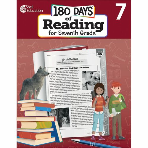 Shell Education 180 Days of Reading for Seventh Grade Printed Book - Grade 7 - English