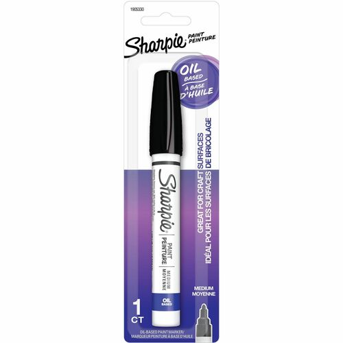 Sharpie Oil-Based Paint Markers - Medium Marker Point - Black Oil Based Ink - Metal Barrel - 1 Pack