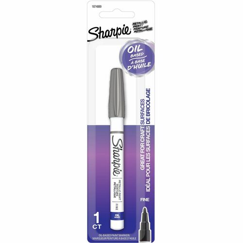 Sharpie Oil-Based Paint Markers - Fine Marker Point - Silver Oil Based Ink - Metal Barrel - 1 Pack