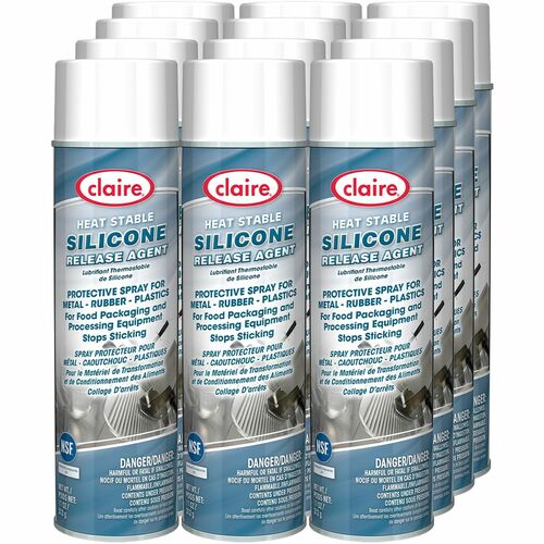 Claire Heat Stable Silicone Release Agent - 11 fl oz (0.3 quart) - Mild Petroleum Scent - Water Repellent, Non-staining, Wax-free, Water Proof, Anti-corrosive, Non-sticky - 12 / Carton