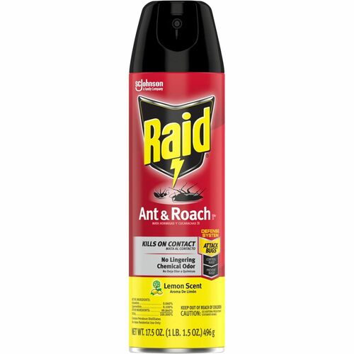 Raid Ant & Roach Killer Spray - Spray - Kills Ants, Cockroaches, Silverfish, Water Bugs, Palmetto Bug, Carpet Beetle, Earwig, Spider, Lady Beetle, Black Widow Spider, Crickets, ... - 17.50 fl oz - Red - 1 Each