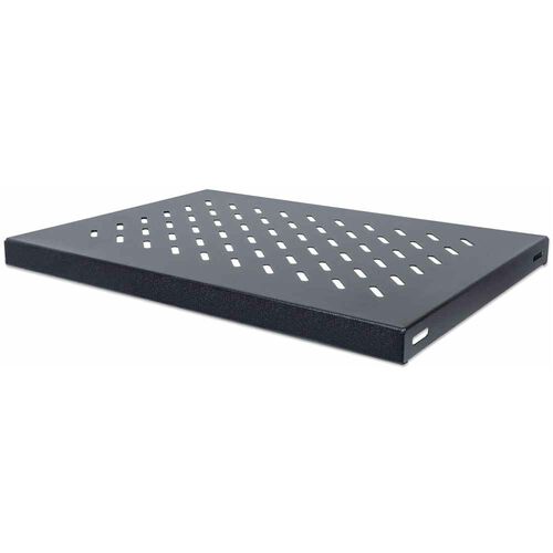 Manhattan 19" Fixed Shelf - For Server, Networking - 1U Rack Height x 19" Rack Width - Rack-mountable Open Frame - Jet Black - Steel - 110.23 lb Static/Stationary Weight Capacity