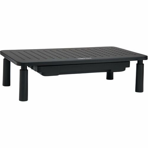 Tripp Lite by Eaton Monitor Riser for Desk, 15 x 9 in. - Height Adjustable, Storage Drawer, Metal - 19.96 kg Load Capacity - 5.50" (139.70 mm) Height x 14.50" (368.30 mm) Width x 9.20" (233.68 mm) Depth - Desk, Table - Metal - Black