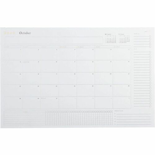 russell+hazel 2023-2024 Monthly Desktop Calendar - Monthly - 15 Month - October 2023 - December 2025 - Desktop - 11" Height x 17" Width - Reminder Section, Monthly Calendar
