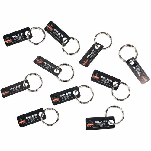 Ergodyne Squids 3785 Split Ring Tool Attachment - x 1" Diameter - Silver - Plated Steel - 10 Pack