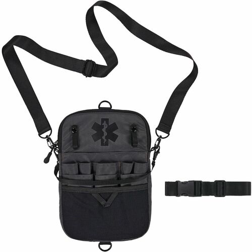 Ergodyne Arsenal Carrying Case (Pouch) Supplies - Black - Water Resistant Exterior, Abrasion Resistant, Water Proof - Mesh, Polyester, Nylon, Polyurethane Body - Shoulder Strap, Waist Strap, Sling Strap - 7" Width x 10" Depth - One Size Size