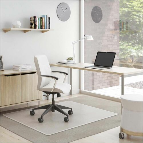 Deflecto SuperMat Medium Pile Carpet Chairmat - Medium Pile Carpet, Commercial, Home Office, Indoor, Floor - 48" Length x 36" Width - Rectangular - Vinyl - Clear - 1 Each