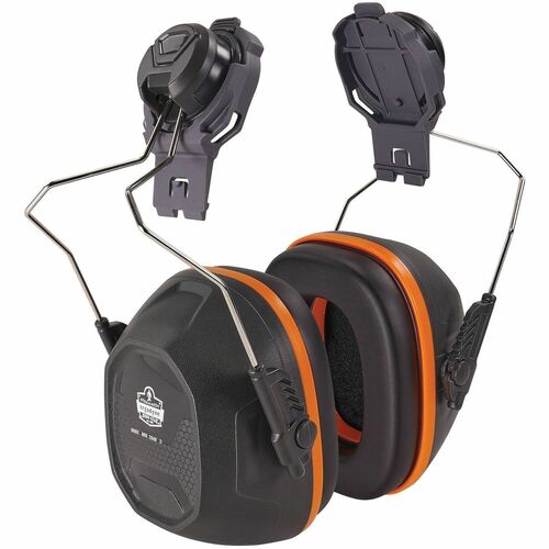 Ergodyne Skullerz 8880 Hard Hat Mounted Earmuffs - Recommended for: Construction, Utility, Oil & Gas, Manufacturing, Transportation - 26 - Noise Reduction Rating, Noise, Ear Protection - Snap Closure - Acrylonitrile Butadiene Styrene (ABS), Stainless Stee