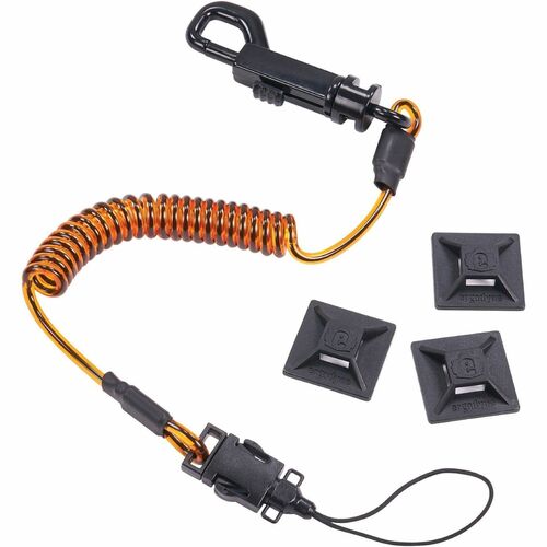 Ergodyne Squids 3151 Tool Tethering Anchor Strap - 2 lb Load Capacity - Medium (M) - Hook & Loop Attachment - Black, Orange - 1 / Each