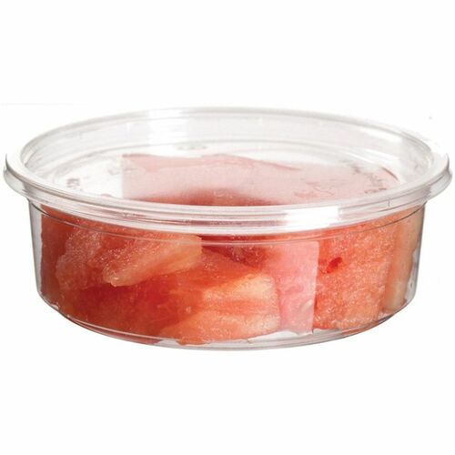 Eco-Products 8oz Round Deli Container, Clear - Food - Clear - Polylactic Acid (PLA), Plastic Body - Round - 50 Pack