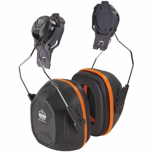 Ergodyne Skullerz 8880 Hard Hat Mounted Earmuffs - Recommended for: Construction, Utility, Oil & Gas, Manufacturing, Transportation - 26 - Noise Reduction Rating, Noise, Ear Protection - Snap Closure - Acrylonitrile Butadiene Styrene (ABS), Stainless Stee