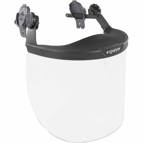 Ergodyne Skullerz 8995 Anti-Scratch/Anti-Fog Face Shield - Recommended for: Fabrication, Grinding, Drilling, Demolition, General Purpose - Fog, Eye, Full Face, Impact, Flying Particle, Debris, Dust, Ultraviolet, UVA, UVB, UVC, ... Protection - Polycarbona