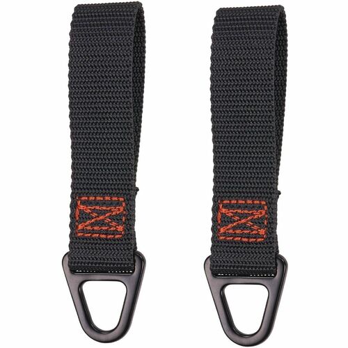 Ergodyne Anchor Strap Belt Loop Attachment for Tool Tethering (2-pack) - 5lbs / 2.3kg - 5.07 lb Load Capacity - D Ring Attachment - 3" Length - Black - Polyester Webbing, Steel, Polyester - 2 / Pack