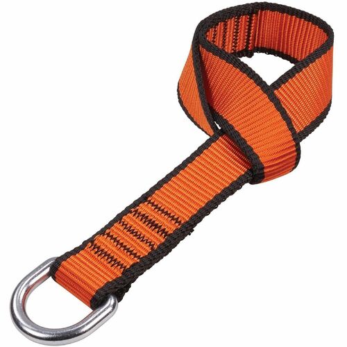 Ergodyne Anchor Choke Strap for Tool Tethering - 25lbs / 12kg - 25 lb Load Capacity - D Ring Attachment - 15" Length - Orange - Polyester Webbing, Steel, Polyester - 1 / Each